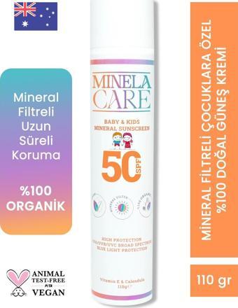 Minela Care Organik Mineral Filtreli Bebek ve Çocuk Güneş Kremi SPF 50 110gr PA++++