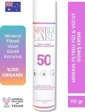 Minela Care Organik Mineral Filtreli Yüz ve Vücut Güneş Kremi SPF 50 110gr PA++++