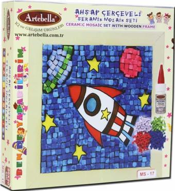 17 I Çocuk Ahşap Çerçeveli Seramik Mozaik Set 20x20 cm