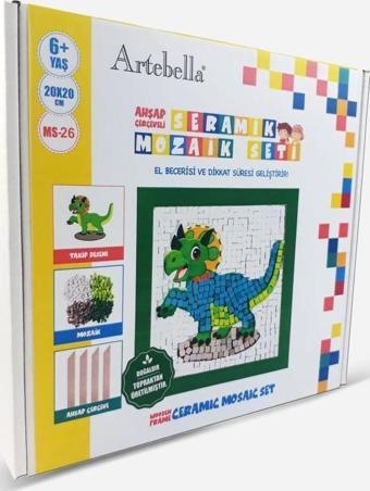 Artebella 26 I Çocuk Ahşap Çerçeveli Seramik Mozaik Set 20x20 cm