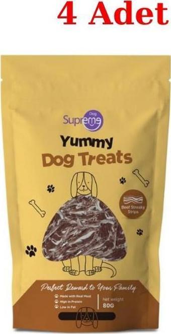 Supreme Sığır Etli  Şeritli Köpek Ödül Maması 80 gr 4 Adet