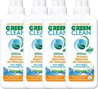 Green Clean Organik Portakal Yağlı Bitkisel Bulaşık Makinesi Jel Deterjanı 1000 Ml 4'lü