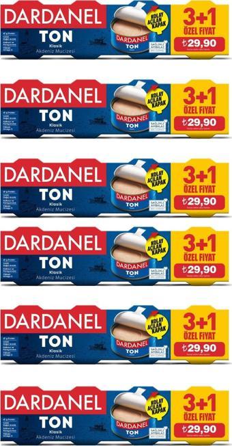 Dardanel 75 Gr X 4 Ton Balığı (3+1) 6'Lı Paket