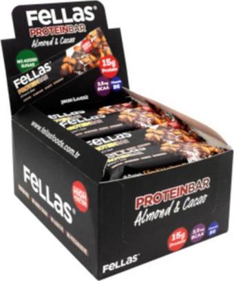 Fellas Yüksek Protein Bar Badem Ve Kakao 12X45 Gr