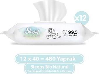 Sleepy Bio Natural Yenidoğan Islak Bebek Bakım Havlusu 12X40 (480 Yaprak)