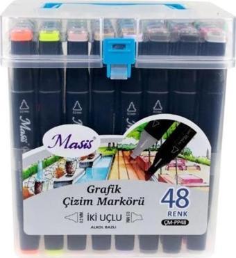 Masis Twin Çift Uçlu Marker Kalemi Seti 48 li