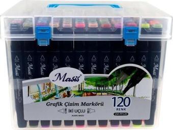 Masis Twin Çift Uçlu Marker Kalemi Seti 120 li