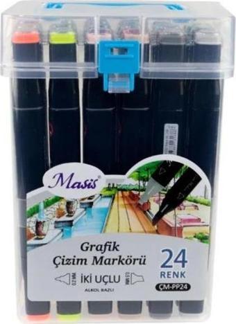 Masis Twin Çift Uçlu Marker Kalemi Seti 24 lü