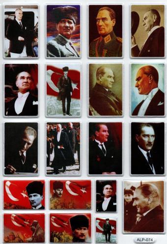 Sticker Kabartmalı A4 boyutunda Stiker Defter, planlayıcı etiket  (Lim074) - Mustafa Kemal Atatürk