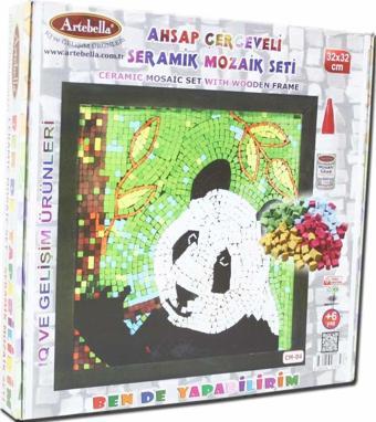 Artebella 04 I Çocuk Ahşap Çerçeveli Seramik Mozaik Set +6 Yaş 32x32 cm