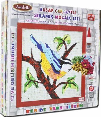 Artebella 06 I Çocuk Ahşap Çerçeveli Seramik Mozaik Set +6 Yaş 32x32 cm