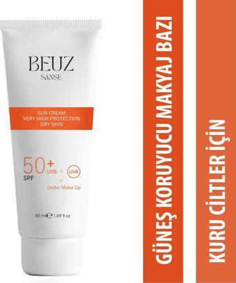 Beuz Sanse Spf50+ Kuru Ciltler İçin Çok Yüksek Korumalı Güneş Kremi & Makyaj Bazı - 50 ml