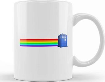 Baskı Dükkanı Rainbow Tardis Doctor Who Kupa Bardak Porselen