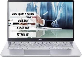 Acer Swift 3 SF314-43 AMD Ryzen 5 5500U 8GB 512GB SSD FreeDos 14 Taşınabilir Bilgisayar NX.AB1EY.002