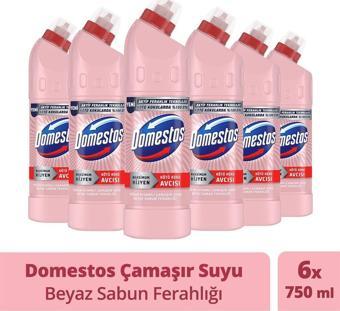 Domestos Çamaşır Suyu Beyaz Sabun Ferahlığı 750 ml x 6