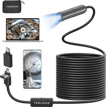 Teslong 3. Nesil 5MP Gözlem Kameralı USB Boroskop - 5m Kablo - 12.5mm