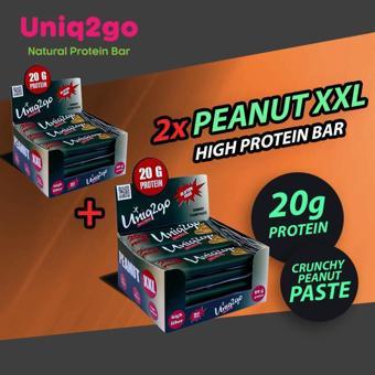 Uniq2Go Peanut Xxl - Fıstık Ezmeli Xxl Proteinli Bar 12li Kutu X2 Kutu (24 Adet)