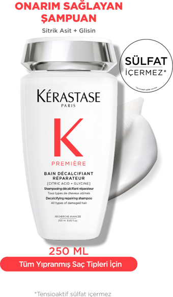 Kerastase Premiere Bain Decalcifiant Reparateur Yıpranmış Saçlar için Onarım Sağlayan Şampuan 250ml