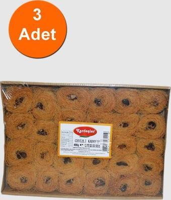 Kardeşler Şekerleme Cevizli Kızarmış Tel Kadayıf Kutu 400 G x 3 Adet