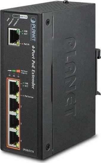 1-Port Ultra PoE to 4-Port 802.3af/at Gigabit PoE Extender