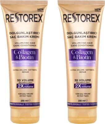 Restorex Dolgunlaştırıcı Collagen & Biotin Saç Bakım Kremi 2 x 250 ML