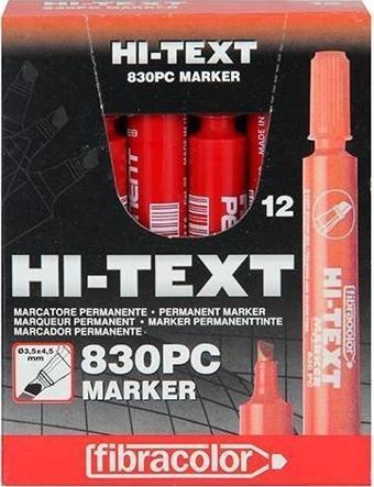 Hi-Text Permanent M. Kesik Uçlu Kırmızı 830Pc 12 Adet