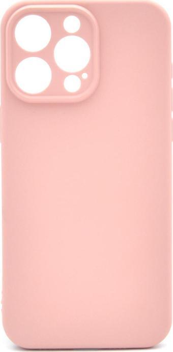 iPhone 15 Pro Max Uyumlu Düz Renk Esnek Yumuşak Silikon Kılıf  Rubber Pudra Pembe