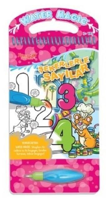 Şekerlerle Sayılar-Water Magic-Özel Kalemli Boya Kitabı - Kolektif  - Yumurcak Yayınları