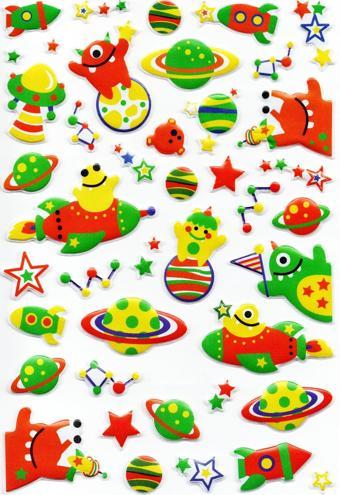 Sticker Kabartmalı A4 boyutunda Stiker Defter, planlayıcı etiket (Lim201) - Uzay