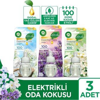 Air Wick Elektrikli Oda Kokusu Yedek Şişe Seti x3 ( 1 Bahar - 1 Temizlik - 1 Lavanta)