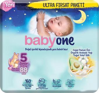 Babyone Yeni Gece Bebek Bezi 5 Beden Junior Ultra Fırsat Paketi 88 Adet