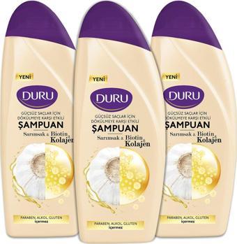 Duru Sarımsak&Biotin&Kolajen Dökülmeye Karşı Etkili Şampuan 3X500 Ml