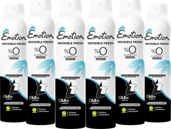 Emotion Invisible Fresh Black & White Deodorant 6X150 Ml