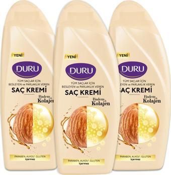 Duru Badem&Kolajen Tüm Saçlar Için Saç Kremi 3X500 Ml