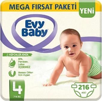 Evy Baby Bebek Bezi 4 Numara 7-14 Kg 216 Adet