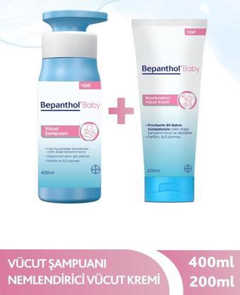 Bepanthol Baby Vücut Şampuan 400ml + Baby Nemlendirici Vücut Kremi 200 ml