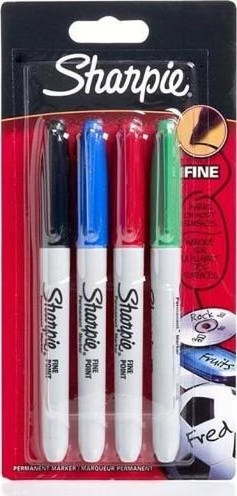 Sharpie Fine Permanent Markör Kalem Standart Renkler 4'lü Paket