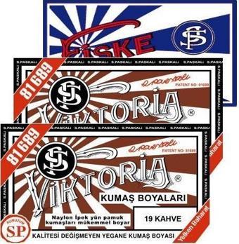 Viktoria Kumaş Boyası 19 Kahve Rengi 2Pk+Fiske Sabitleme 1Pk