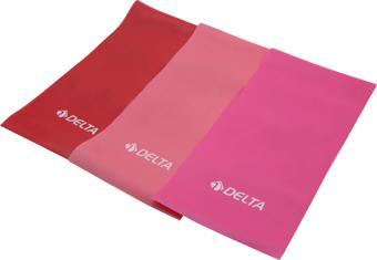 Delta 3 'lü Pilates Bandı 120 Cm x 15 Cm Egzersiz Direnç Lastiği (Uç Kısmı Açık)