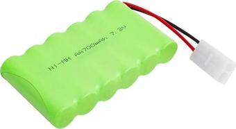 7.2 VOLT 700 MAH NI-MH 2 PİN TAMİYA SOKETLİ 6LI OYUNCAK ARABA PİLİ 