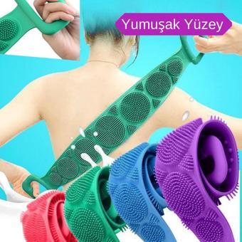 Çift Taraflı Banyo Hamam Lifi Silikon Masajlı Yumuşak Duş Lifi Uzun Ömürlü Hazır Banyo Kesesi (44DEX