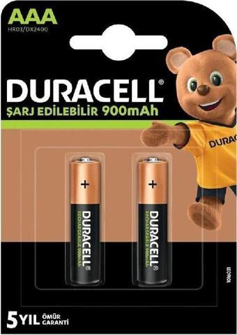 Duracell ŞARJLI 900 MA AAA İNCE KALEM PİL 2Lİ PAKET