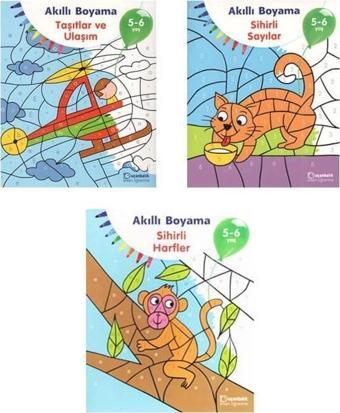 5-6 Yaş Akıllı Boyama Kitap Seti 3 Kitap Uçanbalık Yayınları - Uçanbalık Yayıncılık