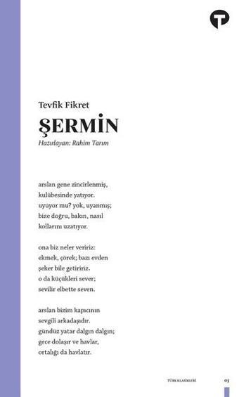 Şermin - Tevfik Fikret - Turkuvaz Kitap