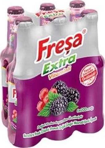 Freşa Karadut Frenk Üzümü Doğal Maden Suyu 6x200 ml.