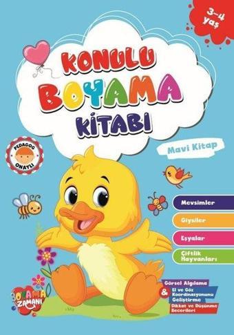 Konulu Boyama Kitabı - Mavi Kitap - 3 - 4 Yaş - Kolektif  - Boyama Zamanı Yayınları