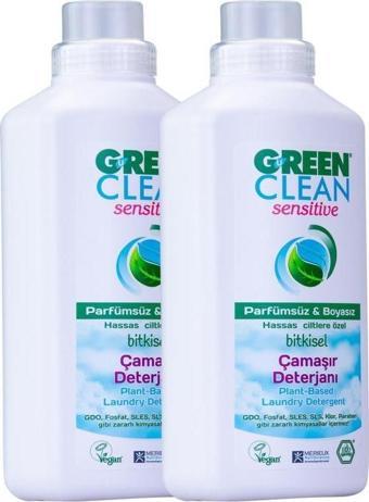 Green Clean Sensitive (Kokusuz) Sıvı Çamaşır Deterjanı 1 l x 2' Li Set