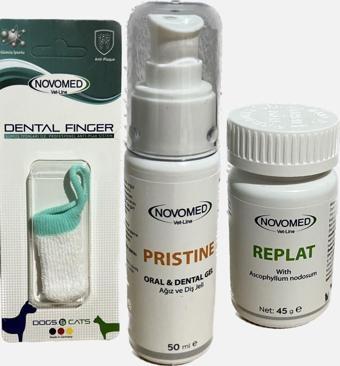 Novomed Pristine Dental Finger Replat 3'lü Paket Ağız Ve Diş Sağlığı Kedi Köpek