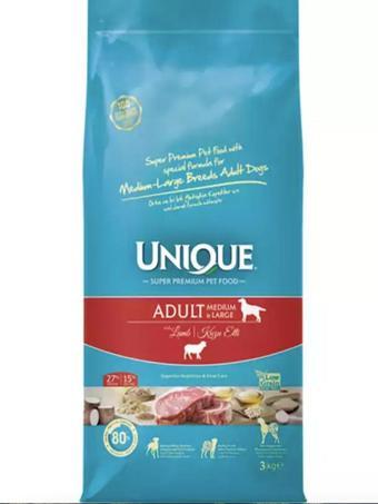 Unique 05.2024 Orta Ve İri Irk Yetişkin Köpek Maması Kuzu Etli 3 Kg