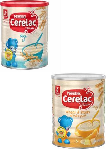 Nestle Cerelac Wheat And Fruits (Buğday Ve Meyve) 400  gr + Cerelac Rice 400  gr (Orjinal)